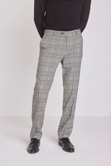 Siva - Klasičen kroj - Karirasta moška obleka: hlače (A20495) | €14