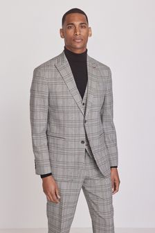 Grey Regular Fit Check Suit: Jacket (A20499) | $123