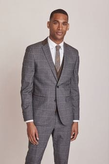 Grey Skinny Fit Check Suit (A20512) | 32 €