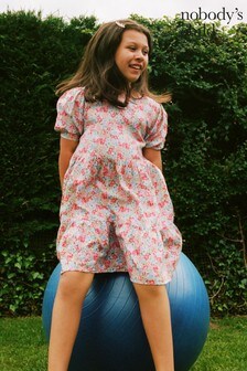 Somebody's Child Pink and Blue Bright Floral Rochelle Smock Mini Dress
