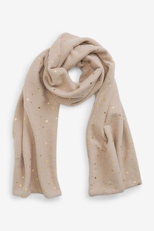 Jersey Foil Star Print Midweight Scarf