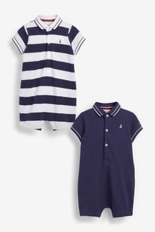 Blue Nautical Baby 2 Pack Rompers (A21066) | kr213 - kr240