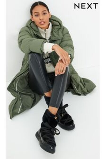 Black Forever Comfort Faux Fur Lined Borg Lace-Up Boots (A21119) | 71 €