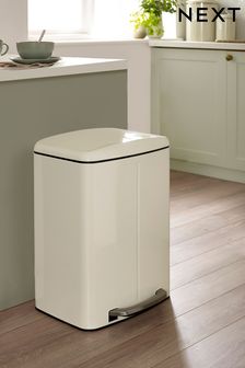 Cream Double 40 Litre Pedal Recycling Bin (A21221) | $174