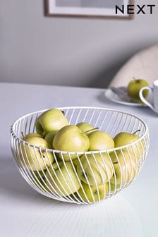 White Wire Fruit Bowl (A21587) | $21