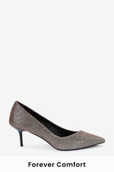 Shimmer Regular/Wide Fit Asymmetric Kitten Heel Shoes (A23309) | BGN 85