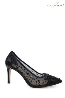 Lunar Black Argo Mesh Court Shoes (A23804) | $97