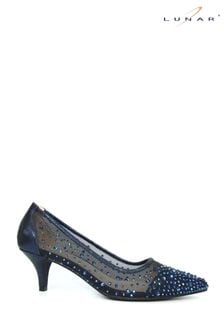 أزرق - حذاء بكعب صغير رقيق فضي جواهر Alisha من Lunar  (A23814) | 434 ر.س