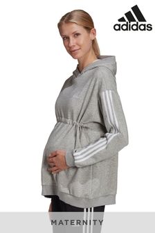 אפור - קפוצ׳ון עם שרוך קשירה בגזרה ארוכה להריון של Adidas (A24003) | ‏210 ₪
