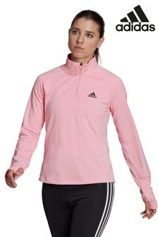 adidas Pink D2M Half Zip Long Sleeve Top (A24145) | CA$103