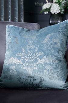 Laura Ashley Pale Seaspray Blue Josette Metallic Cushion (A24147) | €59