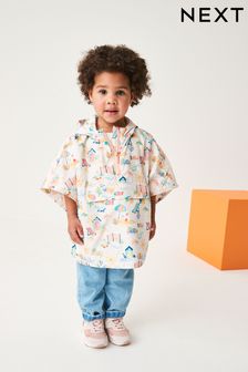 Cream Character Beach Shower Resistant Overhead Printed Pack Away Poncho Cagoule (3mths-7yrs) (A24291) | €13 - €16