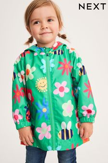 Green Floral Shower Resistant Printed Cagoule Jacket (3mths-7yrs) (A24297) | R302 - R375