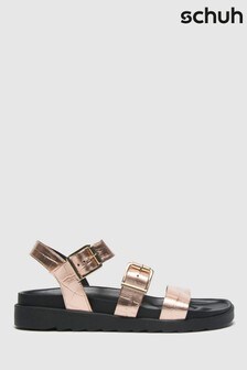 Schuh Bronze Chaser Croc Effect Leather Chunky Buckle Sandals (A24319) | 47 €