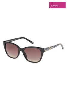 Joules Black Cat Eye Sunglasses With Floral Print Temples (A24794) | $111