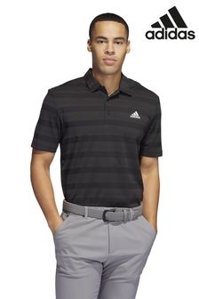 adidas Golf Black/Grey Stripe Primegreen Polo Shirt (A26817) | ₪ 163