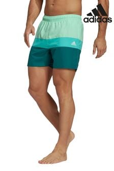 Зеленый - Пляжные шорты в стиле колор блок с тремя полосками adidas (A26861) | €36
