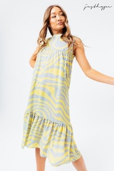 Платье лимонного цвета с волнистым принтом Hype. (A26958) | €25
