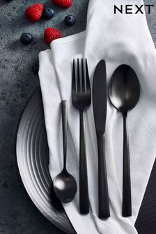 Black Satin Sloane 16pc Cutlery Set (A27017) | €55