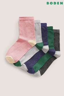 Boden Five Pack Sparkle Black Socks (A27019) | €32