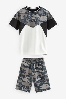 Mono Camouflage Colurblock T-Shirt And Short Set (3-16yrs) (A27329) | $31 - $46