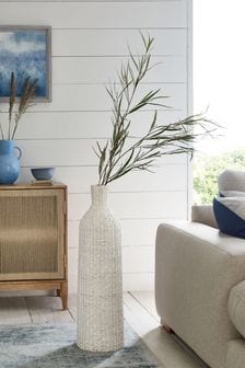 White Extra Large Woven Vase (A27400) | $103