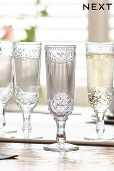Set of 4 Clear Amelia Champagne Flutes (A27405) | €16