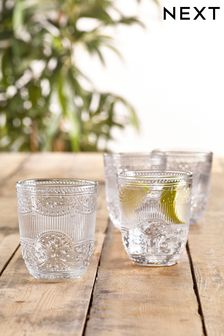 Clear Amelia Set of 4 Short Tumbler Glasses (A27407) | TRY 478