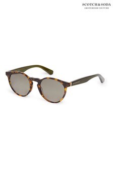 Scotch And Soda Tortoiseshell Brown Acetate Round Eye Sunglasses (A27649) | 128 €