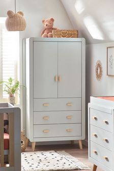 Alix Scandi Grey Double Wardrobe with 3 Drawers (A27743) | €675