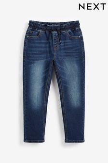 Синий с поясом на резинке - Трикотажные джинсы (3-16 лет) (A27844) | 9 380 тг - 12 730 тг