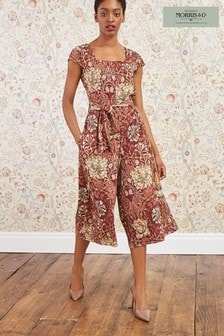 Morris & Co Brown Floral Print - Culotte Jumpsuit (A27879) | KRW98,500
