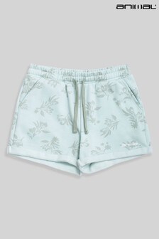 ירוק - מכנסי טרנינג קצרים מודפסים לנשים עם קפלים בשוליים מבד אורגני של Animal דגם Lana (A28146) | ‏140 ₪