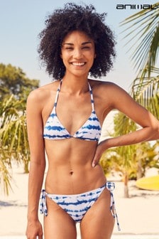 Blau - Animal recycelte Poolside Bikinihose mit Print und seitlicher Bindung für Damen (A28155) | 13 €