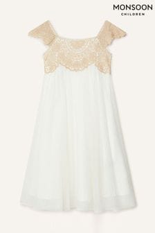 Monsoon Gold Estella Embroidered Dress (A28291) | €57 - €64