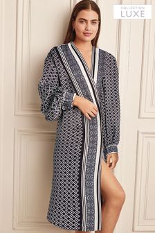 Navy Blue Collection Luxe Premium Luxe Satin Robe (A28747) | kr699