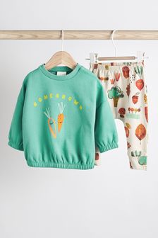 Green Two Piece Baby Sweatshirt And Jogger Set (0mths-2yrs) (A28843) | $24 - $27