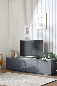 Grey Sloane Glass Collection Luxe Up to 80" TV Stand (A28873) | €875