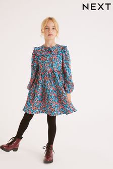 Blue Floral Tiered Dress (3-16yrs) (A28988) | €22.50 - €29