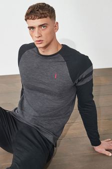 Black/ Grey Regular Fit Long Sleeve T-Shirt (A29058) | kr177