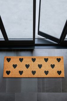 Black Extra Wide Hearts Doormat (A29170) | €25