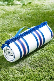 Red/Blue Striped Outdoor Blanket (A29262) | $21