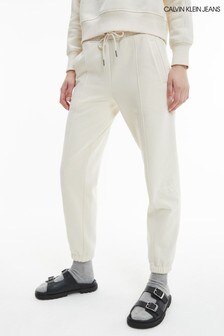 Calvin Klein Jeans Cream Off Placed Monogram Joggers (A29331) | €41.50