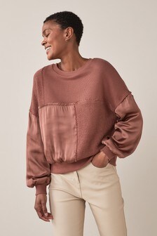 Contrast Texture Sweatshirt