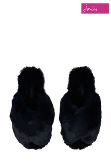 Joules Womens Blue Slumber Faux Fur Slippers (A29869) | CA$82