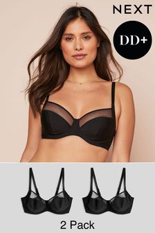 Black DD+ Non Pad Full Cup Bras 2 Pack (A31034) | R500