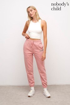 Nobody's Child Women's Dusty Pink Kindness Embroidered 90's Joggers (A31118) | €13