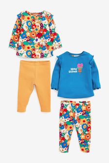 Blue/Yellow Baby 4 Piece T-Shirt And Leggings Set (A31940) | ₪ 77 - ₪ 85