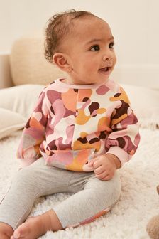 Pink 2 Piece Camo Baby Sweatshirt And Legging Set (0mths-2yrs) (A31943) | $34 - $38