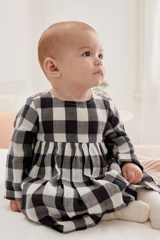 Black/White Baby Gingham Printed Dress (0mths-2yrs) (A31954) | CHF 17 - CHF 18